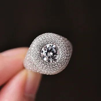 COSYA 100% S925 Mincový Striebro Zirkón Krúžky Európskej Americký Plný diamond retro Vysokým počtom atómov Uhlíka Diamant Krúžky Ženy Šperky