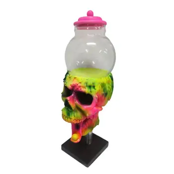 Halloween Transparentné Candy Plechovky Jar WithCover Bubble Gum Stroj Farba Skull Candy Nádrž Halloween Dezert Displej Stojan