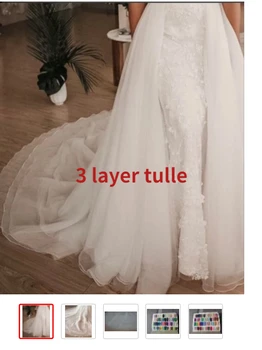 3 vrstiev tylu sukne, svadobné šaty, vymeniteľné chvost, dlhý chvost, odnímateľný sukne vlastná veľkosť