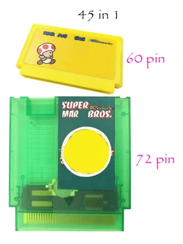 Batériu Uložte Super Hry Mar Remix 45 v 1 Hre Kazety Pre 8 bitový 72 pin 60 Pripnúť Video Herné Konzoly NTSC/PAL Verzia