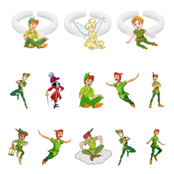 Disney Peter Pan Odvážny Charakter Nastaviteľná Veľkosť Krúžku Biely Kruh Živice, Akrylové Krúžok Doplnky Strany Krúžok Chlapec Mužov Šperky FDS01